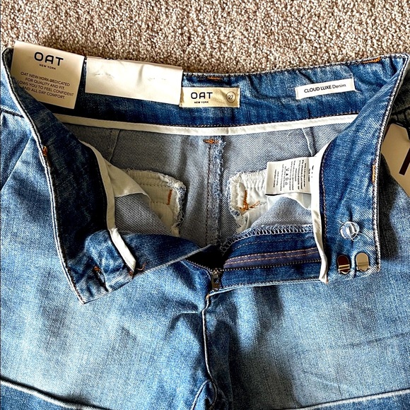 Oat New York Cloud Luxe Denim Classic Cotton High Waist Blue Jean Shorts Sz 27 - Picture 11 of 13